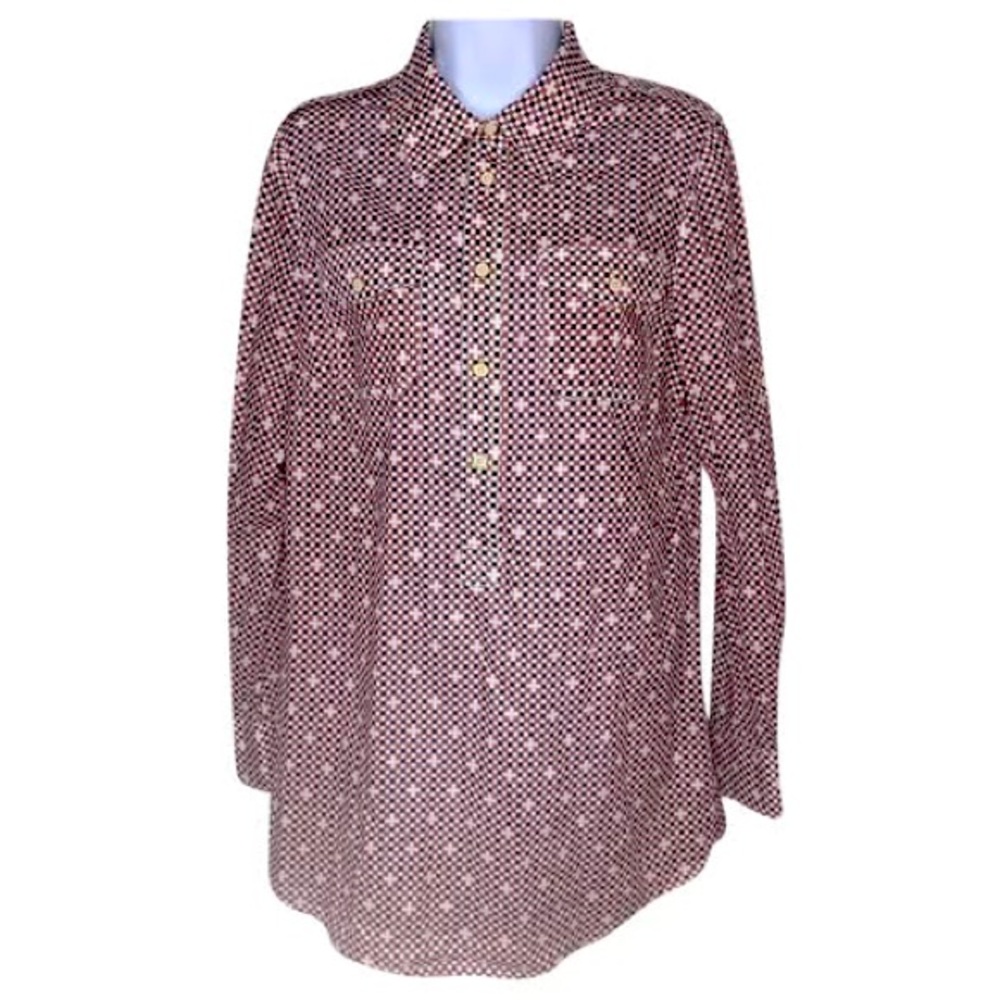 Tory Burch blouse; beautiful 100% cotton half button blouse size 4